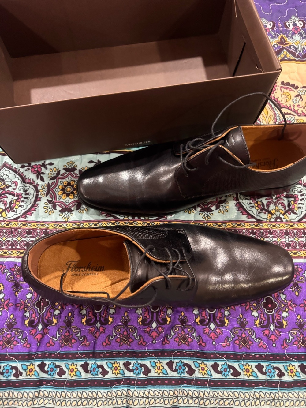 Florsheim Men's Black Leather Derby Dress Shoes